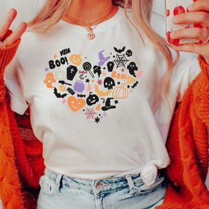 Favorite Things About Halloween Graphic T-shirt Unisex Halloween Shirt -White